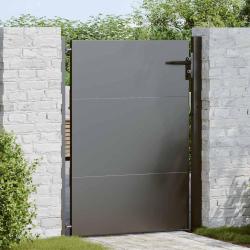 Porte de Jardin Noir 105 x 130 cm Acier enduit de poudre