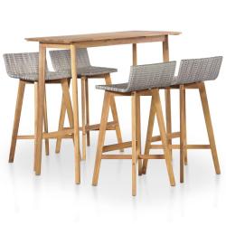 Ensemble &agrave; manger d'ext&eacute;rieur 5 pcs Bois d'acacia solide