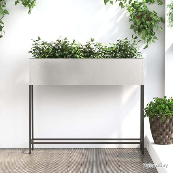 Bac de jardin sur�lev� Argent 100 x 26 x 82 cm Acier inoxydable