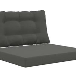 Coussins canap&eacute; ext&eacute;rieur polyester anthracite confort durable 2 pcs