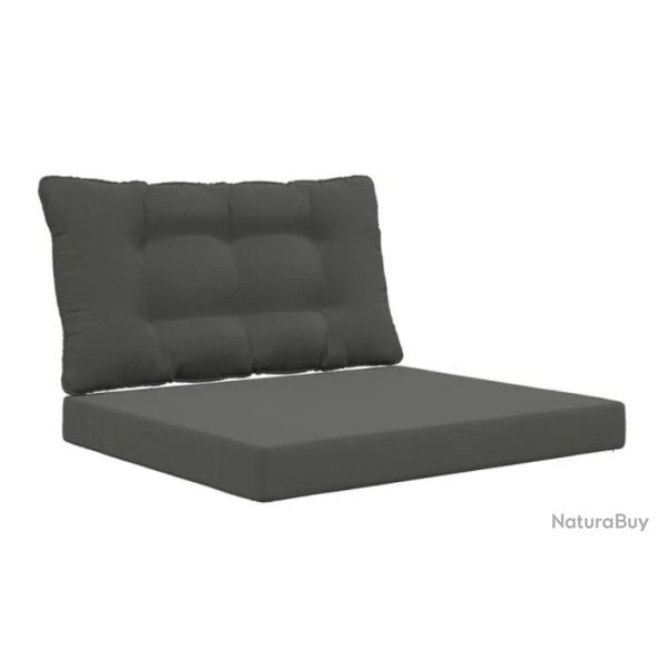 Coussins canap� ext�rieur polyester anthracite confort durable 2 pcs