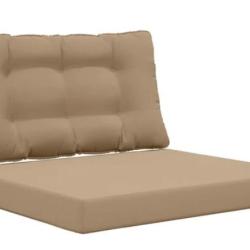 Coussins canap&eacute; ext&eacute;rieur polyester taupe confort durable 2 pcs