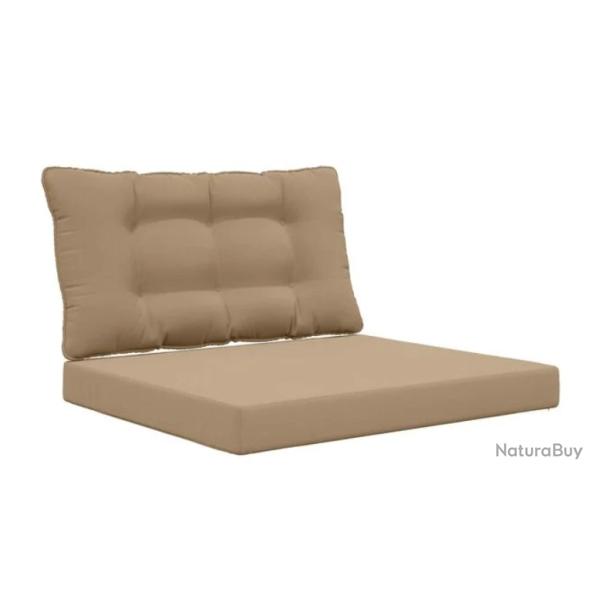 Coussins canap� ext�rieur polyester taupe confort durable 2 pcs