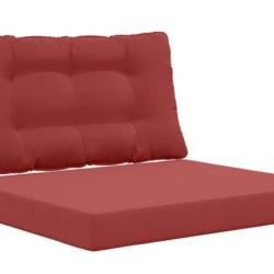 Coussins canap&eacute; ext&eacute;rieur polyester bordeaux confort durable 2 pcs