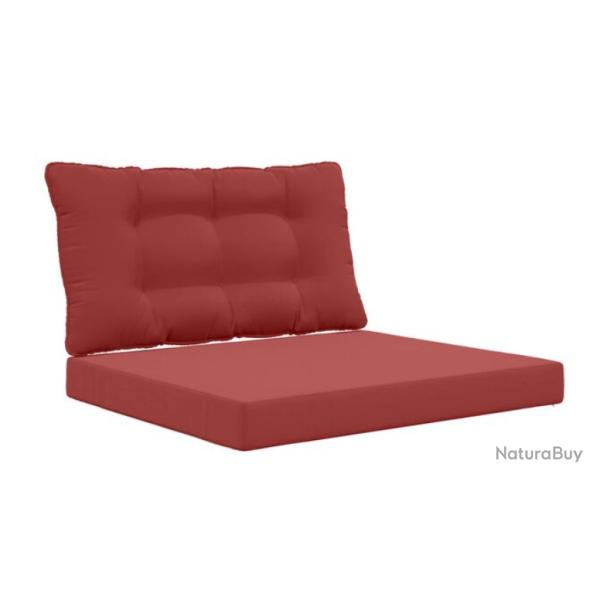 Coussins canap� ext�rieur polyester bordeaux confort durable 2 pcs
