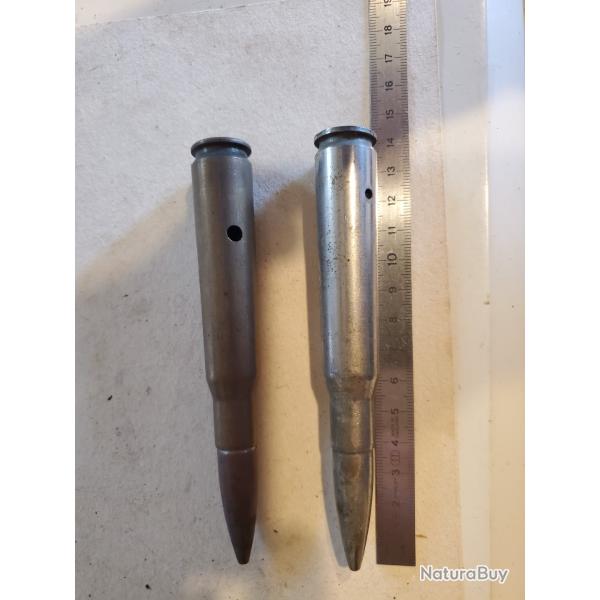 Lot de 2 munitions neutralis�es 12.7