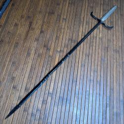 LANCE - FOURCHE EN FER FORG&Eacute; LAME DOUBLE TRANCHANT