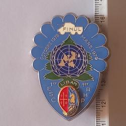 Insigne du 1er escadron du 1er r&eacute;giment de hussards parachutistes (1er RHP) - Liban - Matricul&eacute;