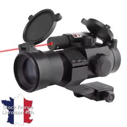 Viseur reflex 1x30 4MOA avec pointeur laser - Laser rouge - Stock France