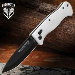Couteau Bushmaster Explorer Lame Acier S35VN Manche G10 Blanc Liner Lock Clip UC3676