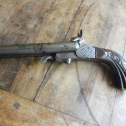 pistolet 9mm a broche poudre noire canon ray&eacute; tres bon &eacute;tat fonctionel