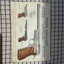 Notice d&eacute;pliante Pistolet Unique mod&egrave;le E2 E3 E4 et D2 D3 D4