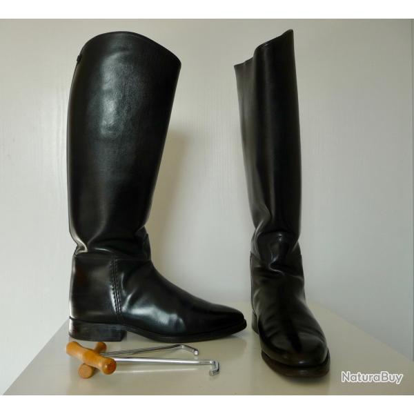 bottes d'�quitation en cuir pour venerie ou rallye de trompes