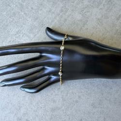 Bracelet de cheville en or massif 18 carats et diamants - 23 cm