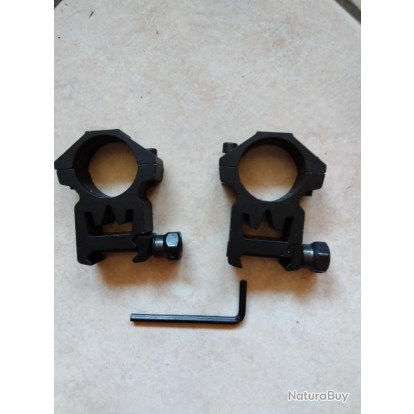 A SAISIR - Colliers de montage pour lunette de 25.4 mm sur embase de 21mm NEUFS