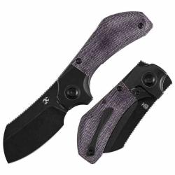 Couteau Kansept Pluto Lame Acier CPM S90V Manche Titane Micarta Purple Bolster Lock K3129A2