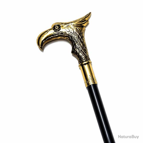Canne �p�e T�te de Faucon - 98 cm - Lame 30 cm - Poign�e Dor�e - ench�re