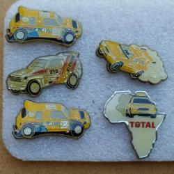 PINS VOITURE RALLYE MARQUE TOYOTA PEUGEOT CITROEN LOT DE 5 PINS
