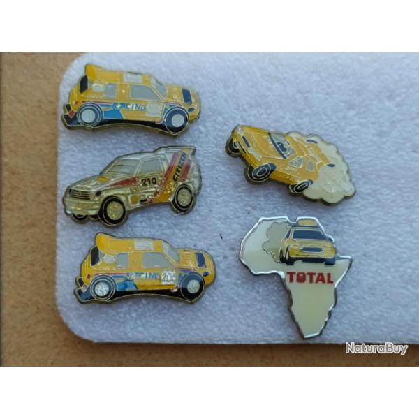 PINS VOITURE RALLYE MARQUE TOYOTA PEUGEOT CITROEN LOT DE 5 PINS
