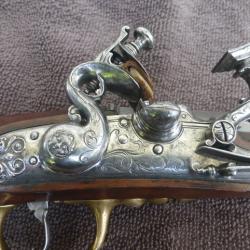 Magnifique pistolet &agrave; Silex par Cominazzo &agrave; Brescia