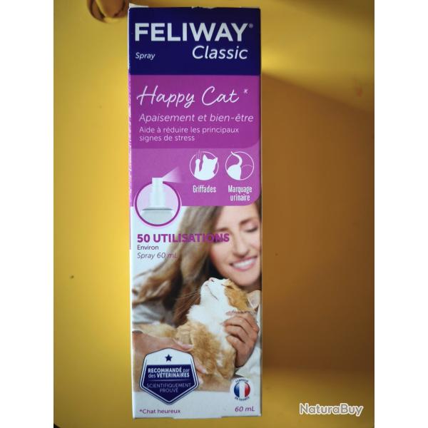 Feliway Spray 60 mL - Anti griffure et marquage urinaire - 100% Neuf