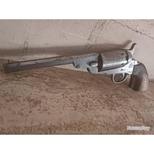 Magnifique revolver a poudre noire type Colt 1851 Clement Cal 36 fonctionnelle mais a restaurer