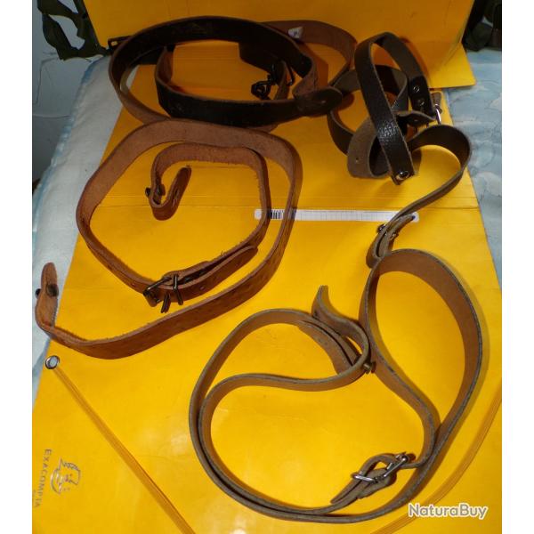 LOT DE 4 SANGLES EN CUIR   ,  ETAT VOIR PHOTO . POUR TOUT RENSEIGNEMENT ME CONTACTER. REGARDEZ MES A