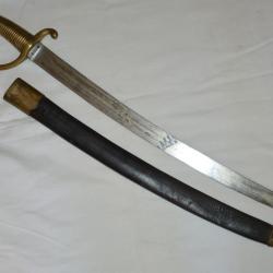 SABRE BRIQUET Mle AN XI OU 1816-PREMIER EMPIRE-MONARCHIE-GENDARMERIE SECOND EMPIRE-GARDE NATIONALE
