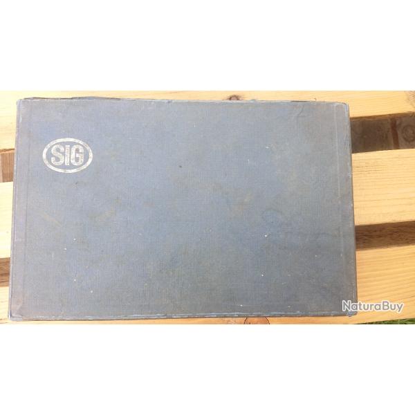 Boite coffret Sig P210, Chargette, outils, carton d'essai