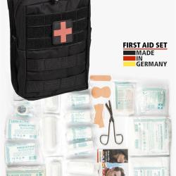 Kit de premier secours Leina Pro 43 pi&egrave;ces (grand) Noir