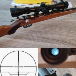 Magnifique et en super &eacute;tat carabine 22lr monocoup Manuarm canon filet&eacute; + lunette tir 3-9X40 neuve