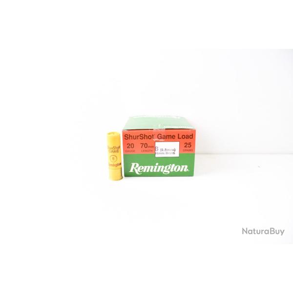 50 Cartouches Remington Shurshot numero 8  Cal. 20
