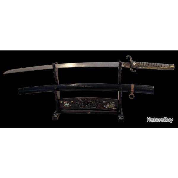 Sabre d'Officier de la Marine Imp�riale Japonaise (Kyu-Gunto Type 19) - Lame nihonto