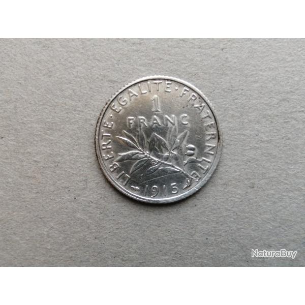UNE PIECE DE 1 FRANC DE 1915 EN ARGENT
