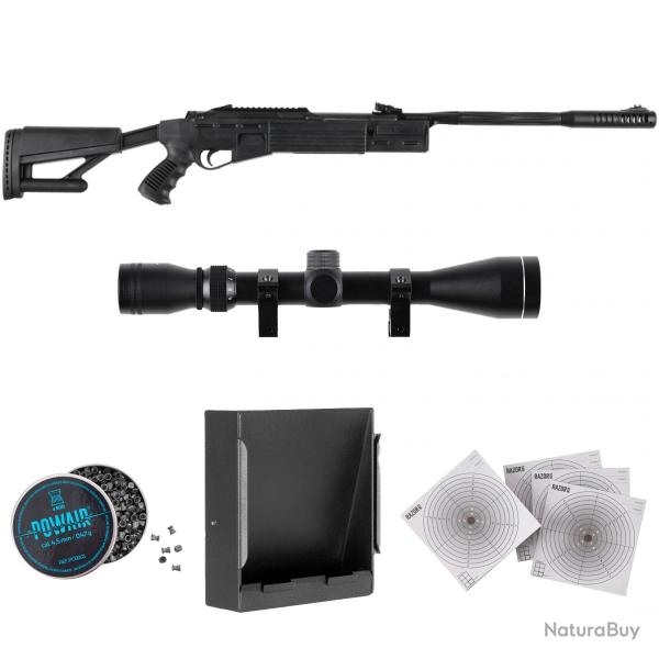 VF* Carabine � plombs Hatsan Air Tact Cal. 4,5mm + Lunette 3-9x40 + Plombs + Porte-cible + Cibles