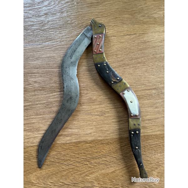 Ancien couteau ( dit serpent ) saragossa navara