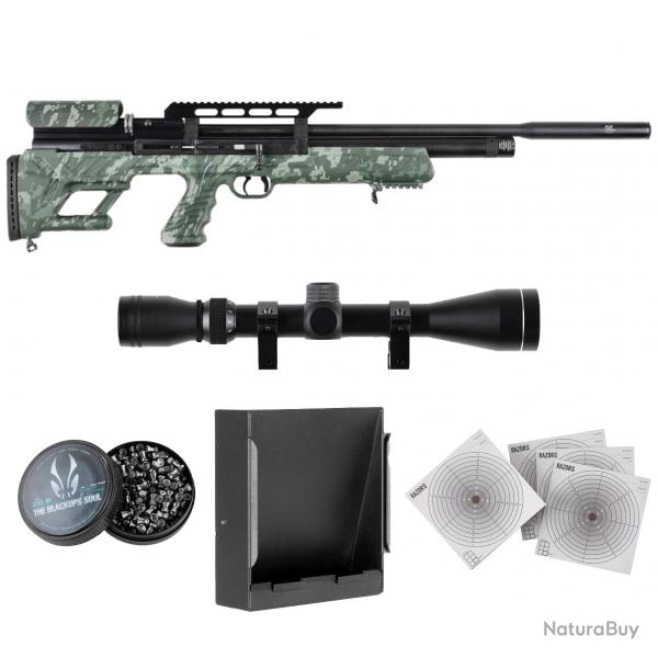 VF* Carabine PCP Hatsan Bull Boss M2 Camo Cal. 5,5m + Lunette 3-9x40 + Plombs + Porte-cible + Cibles