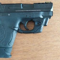 SMITH WESSON M&P9 SHIELD 9mm PERFORMANCE CENTER AVEC CRISMON TRACE LASERGARD COMME NEUF