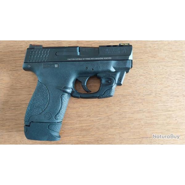 SMITH WESSON M&P9 SHIELD 9mm PERFORMANCE CENTER AVEC CRISMON TRACE LASERGARD COMME NEUF