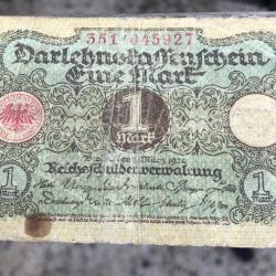 ALLEMAGNE * BILLET 1 MARK 1920 * BANK NOTE * DEUTSCHLAND GERMANY WW2