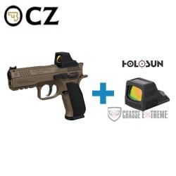 Pistolet CZ Shadow 2 Compact + Point Rouge Holosun Cal 9x19