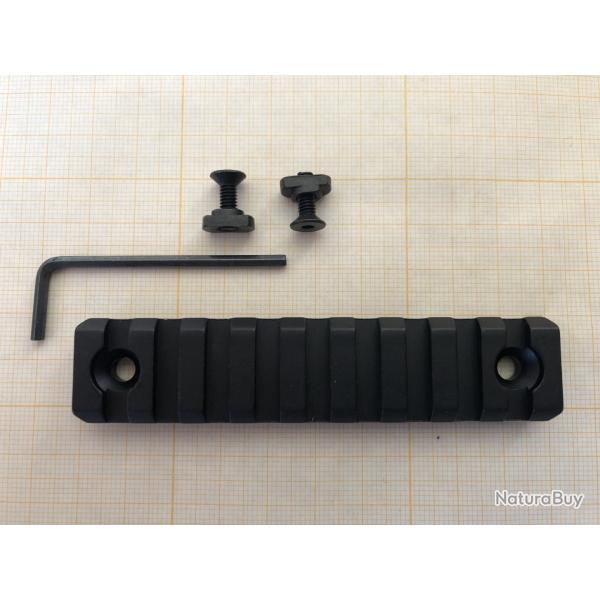 Rail picatinny rectangulaire M-LOK 9 en aluminium avec accroches