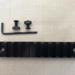 Rail picatinny rectangulaire M-LOK 11 en aluminium avec accroches