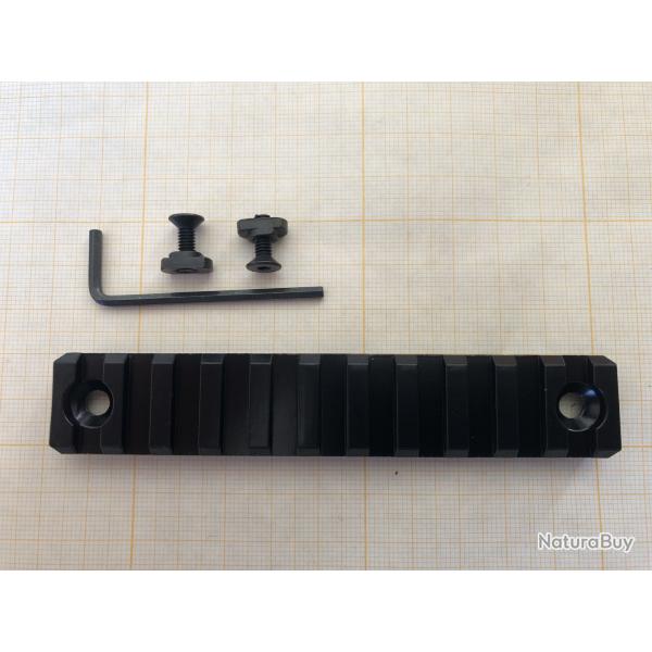 Rail picatinny rectangulaire M-LOK 11 en aluminium avec accroches