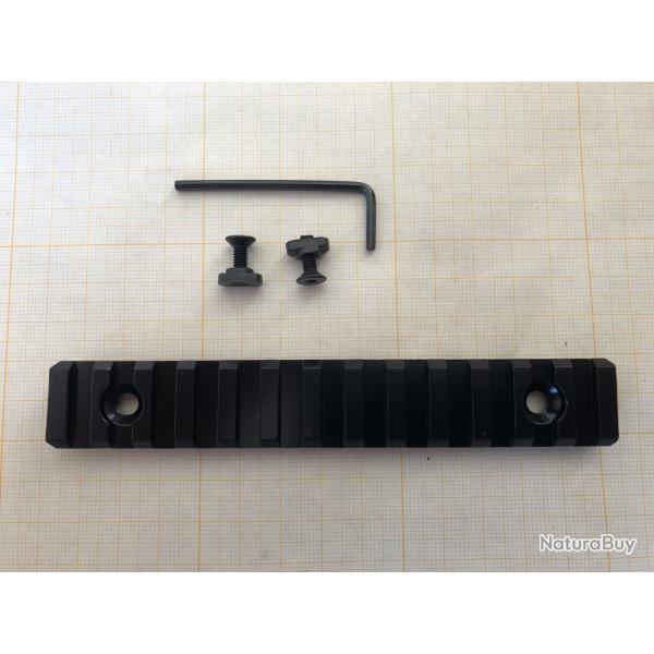 Rail picatinny rectangulaire M-LOK 13 en aluminium avec accroches