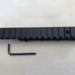 Adaptateur de rail de 1 mm &agrave; 20 mm, en queue d'aronde. picatinny 14 slot, 155mm
