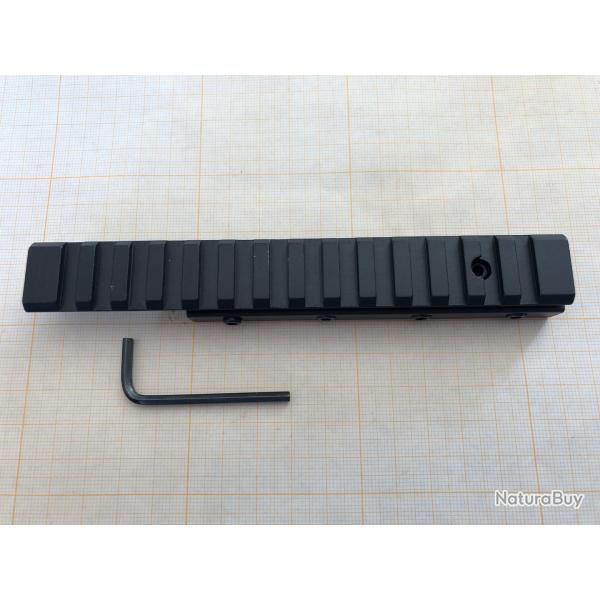 Adaptateur de rail de 1 mm � 20 mm, en queue d'aronde. picatinny 14 slot, 155mm