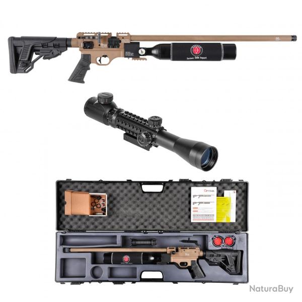 VF* Carabine PCP Hatsan Factor FDE Cal. 6,35mm + Lunette 3-9x40 IL