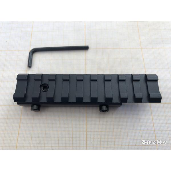 Adaptateur de rail de 11 mm � 21 mm, avec rail picatinny 9 slot