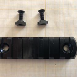 Rail picatinny arrondi M-LOK 7 en aluminium avec accroches